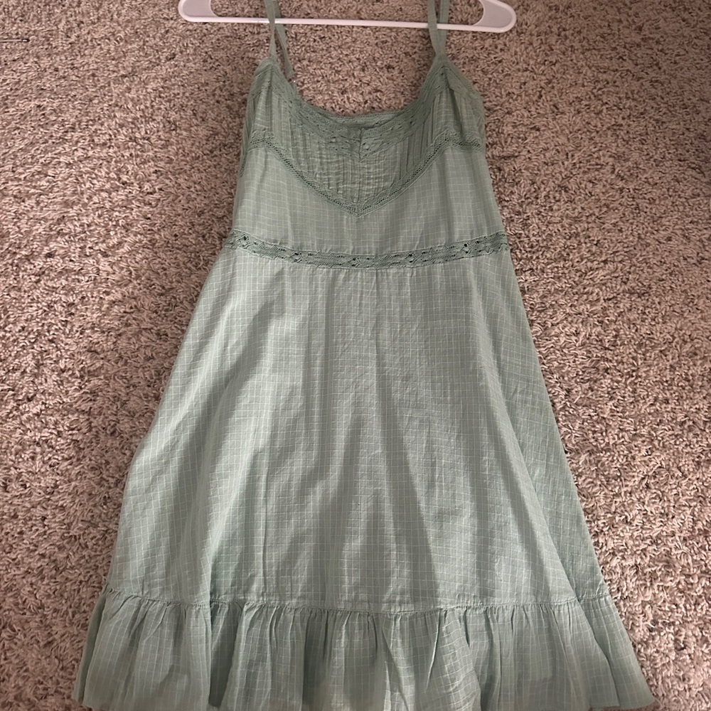 Urban Outfitters Green Lace-Trimmed Dress